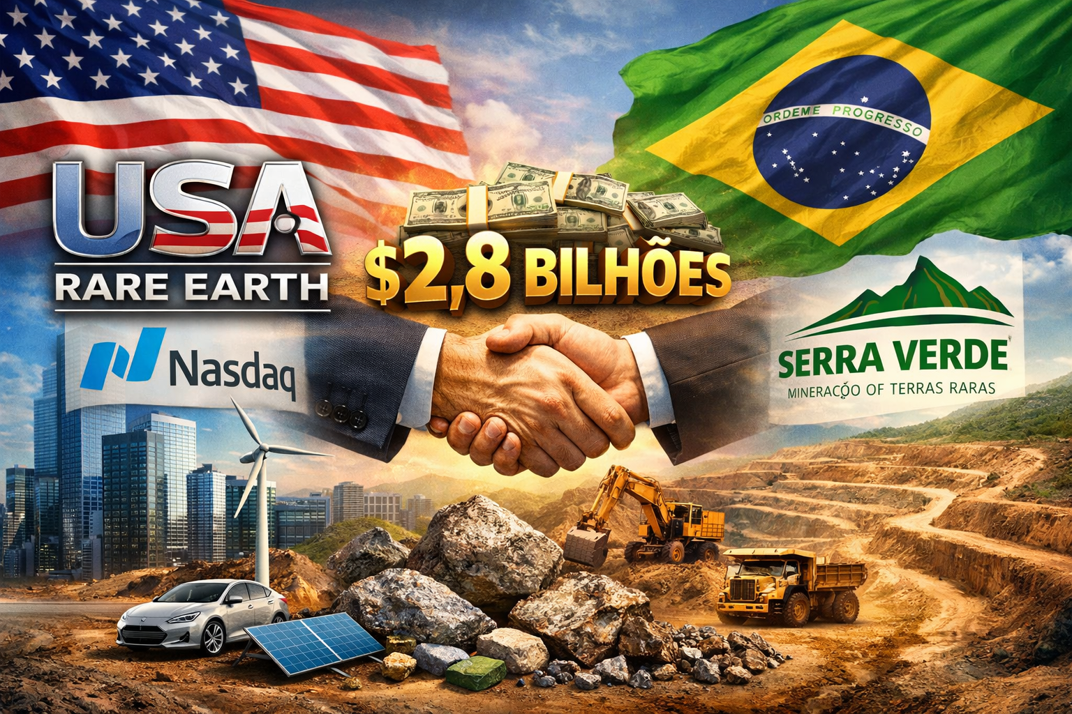 Empresa americana compra mineradora brasileira de terras raras por US$ 2,8 bilhões